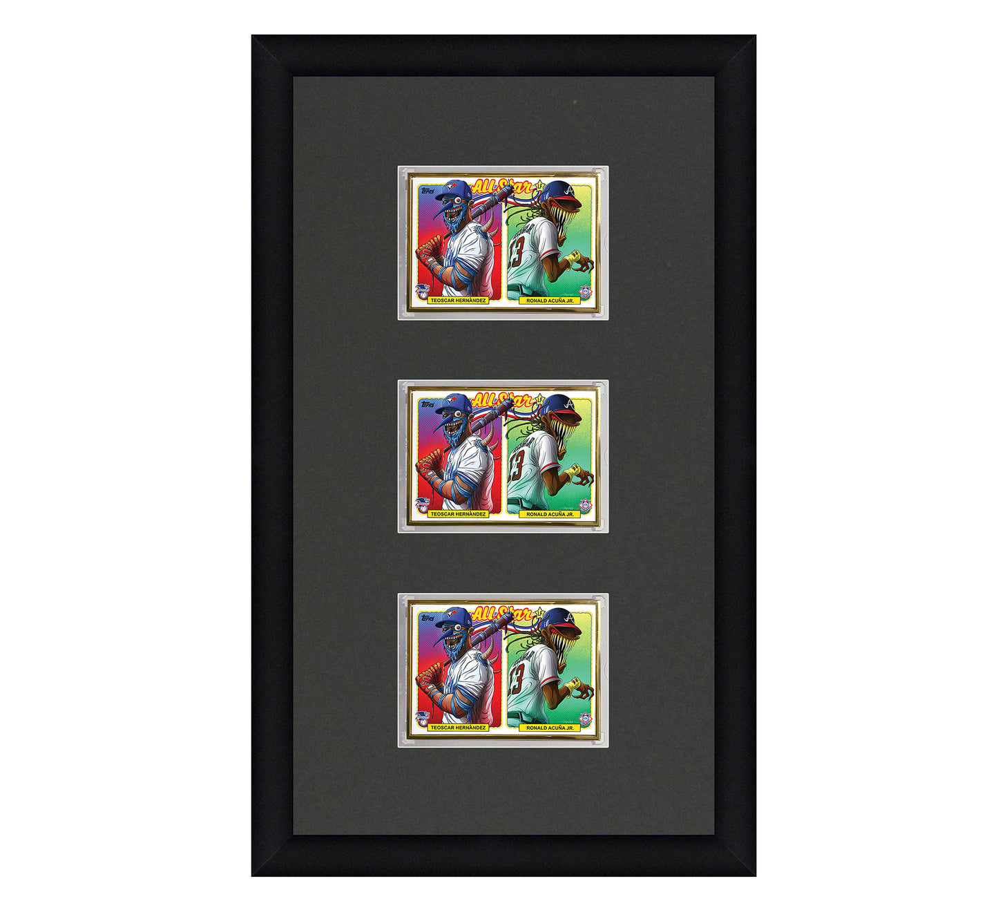 Framed Card Display - 3 Openings for the UltraPro or BCW 1Touch Magnetic Case (35pt)