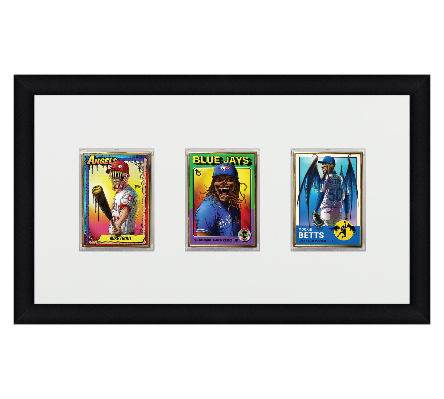 Framed Card Display - 3 Openings for the UltraPro or BCW 1Touch Magnetic Case (35pt)