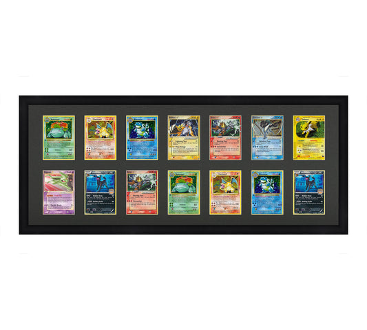 Card Frame Display - 14 Openings for Pokemon, Magic The Gathering, or other Sleeved or Toploader cards