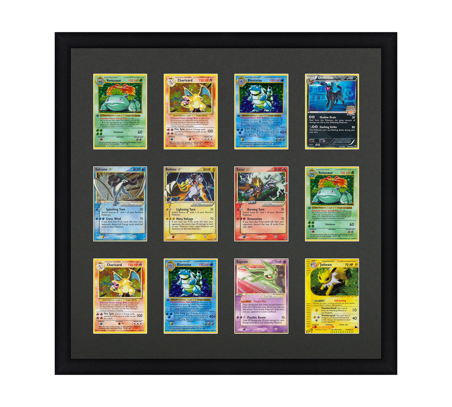 Card Frame Display - 12 Openings for Pokemon, Magic The Gathering, or other Sleeved or Toploader cards