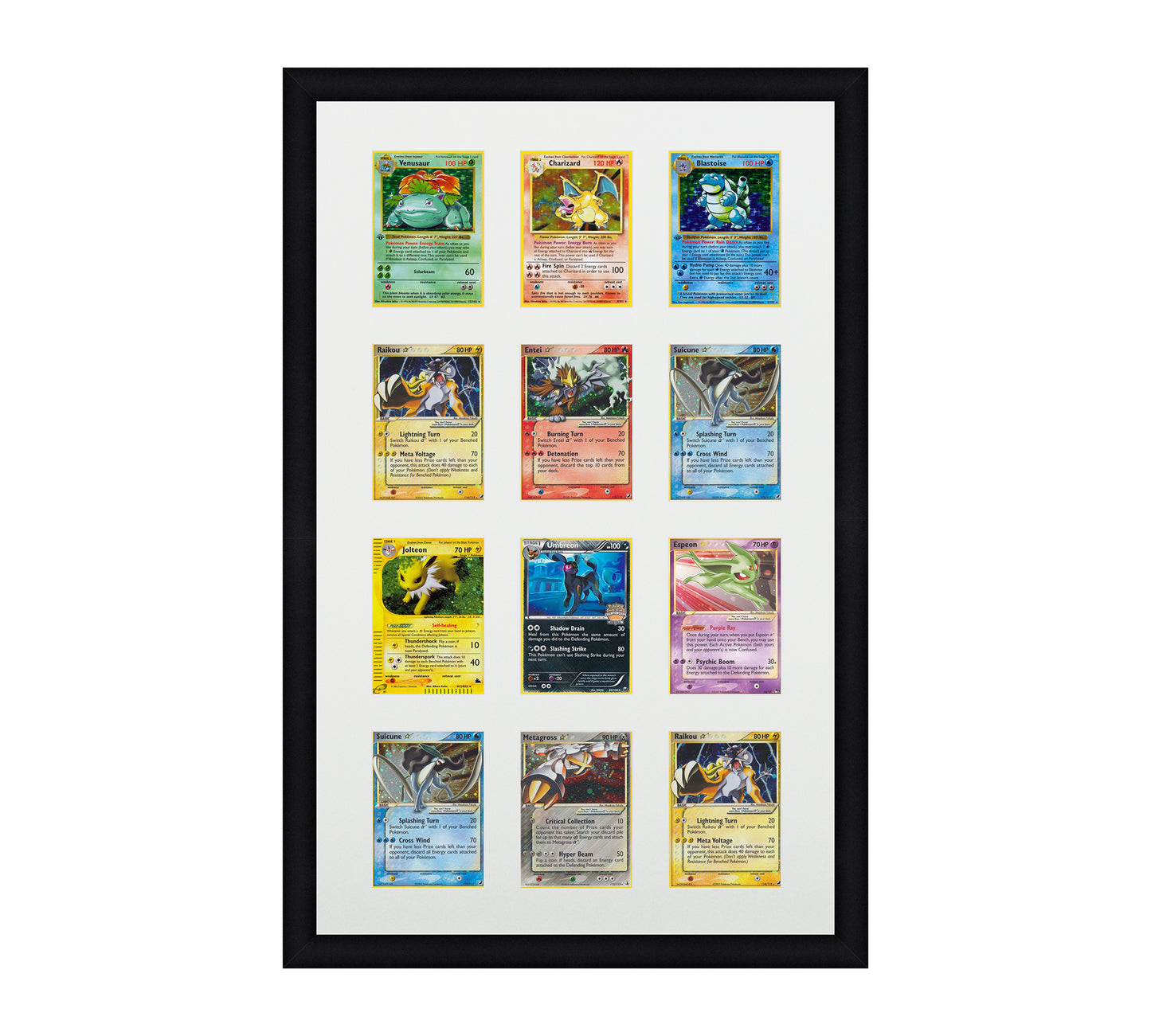 Card Frame Display - 12 Openings for Pokemon, Magic The Gathering, or other Sleeved or Toploader cards