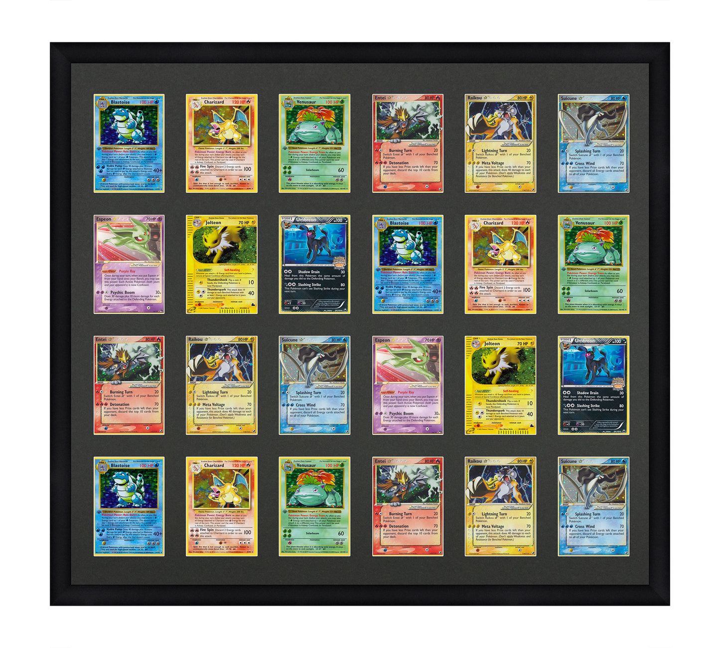 Card Frame Display - 24 Openings for Pokemon, Magic The Gathering, or other Sleeved or Toploader cards