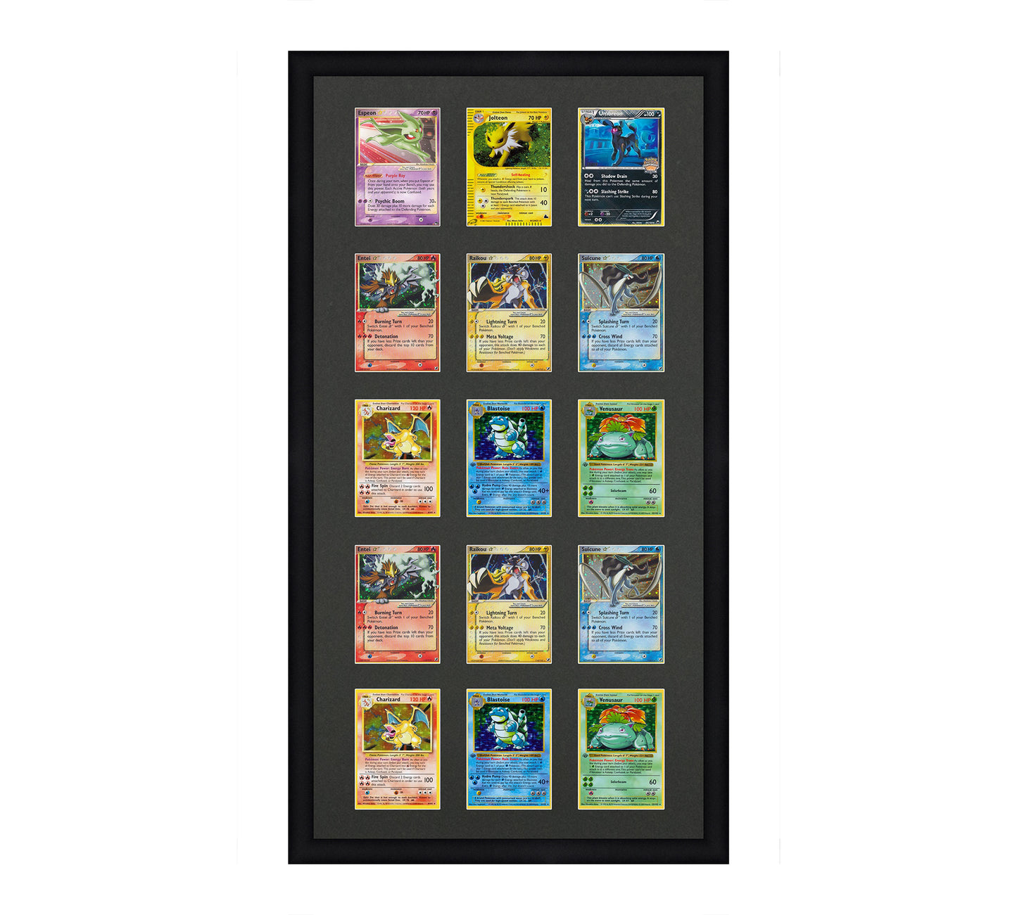 Card Frame Display - 15 Openings for Pokemon, Magic The Gathering, or other Sleeved or Toploader cards